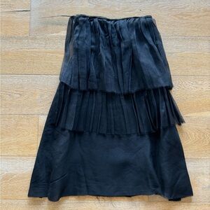 Silk Strapless Formal Dress with Front Apron Detail
